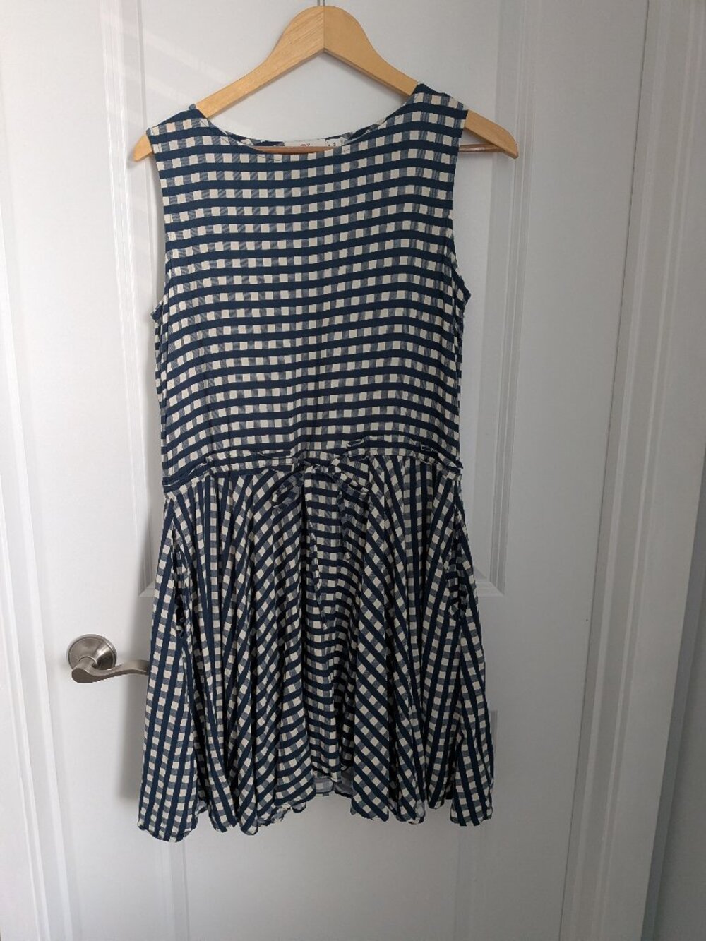 Women's Vineyard Vines M Navy Gingham Dress *with pockets*